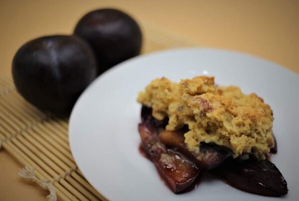 Plum cobbler